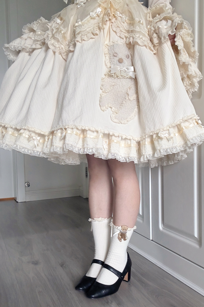 Briana Bear Print Dream Doll Lolita Dress + Jsk + Skirt + Shirt + Petticoat