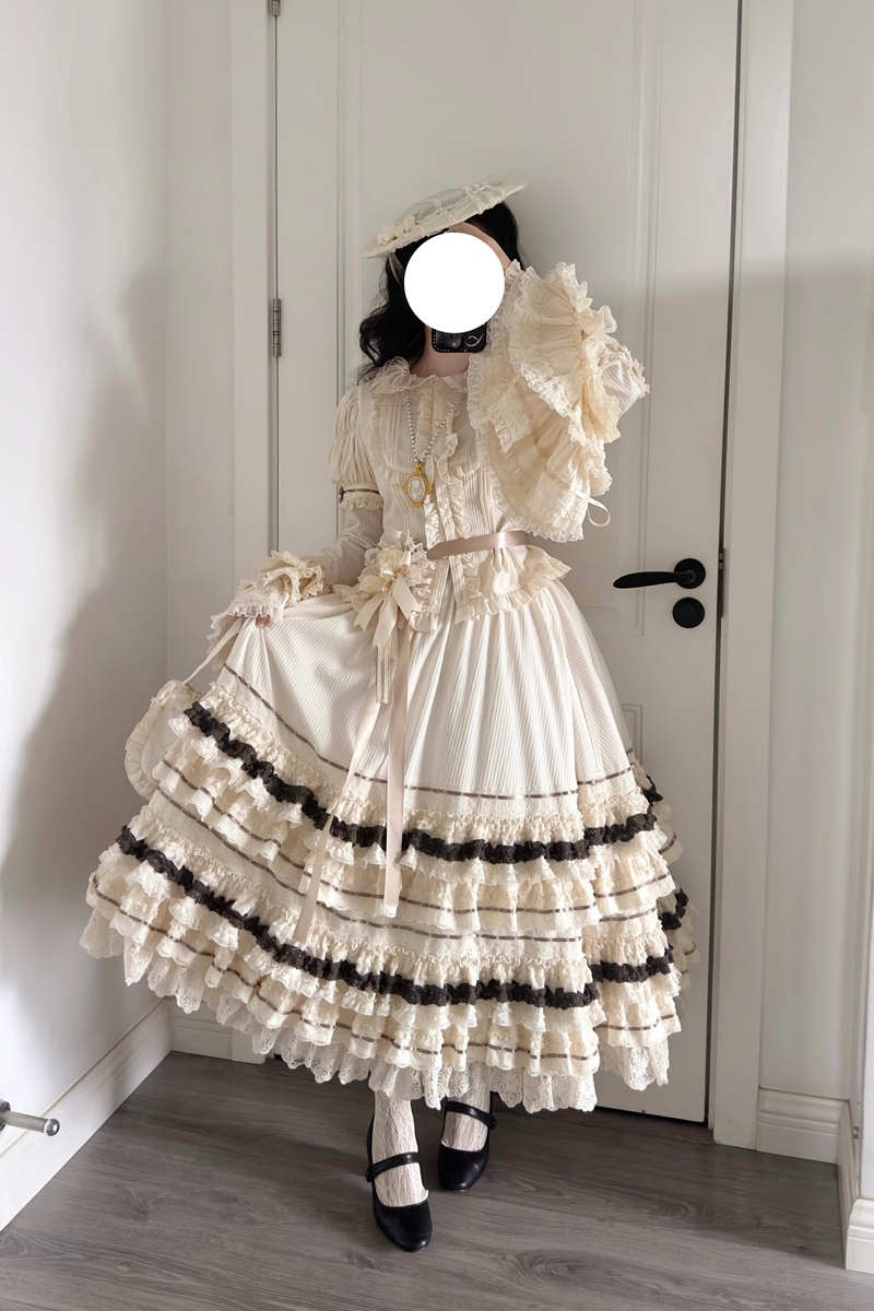 Briana Bear Print Dream Doll Lolita Dress + Jsk + Skirt + Shirt + Petticoat