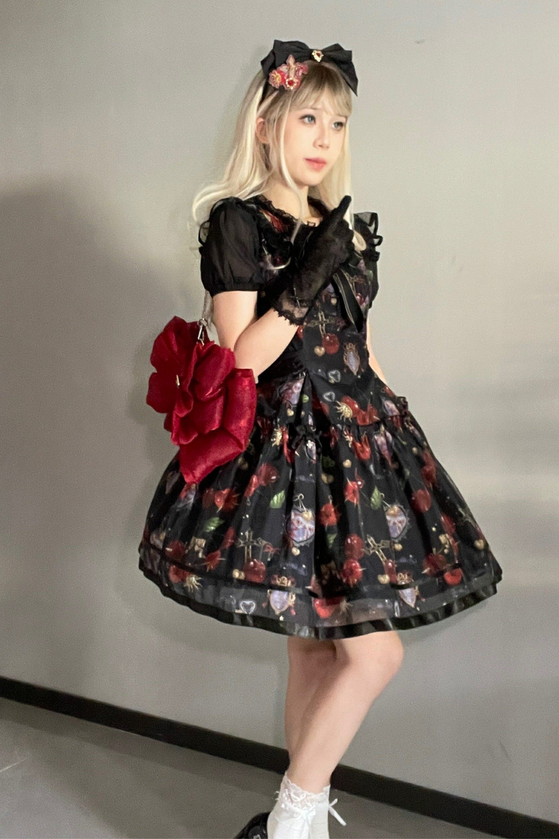Retro Antique Cherry Sweet Lolita Dress + Jumper Skirt