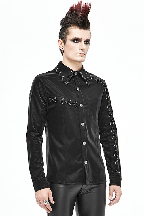 Black Rock Drawstring Punk Blouse