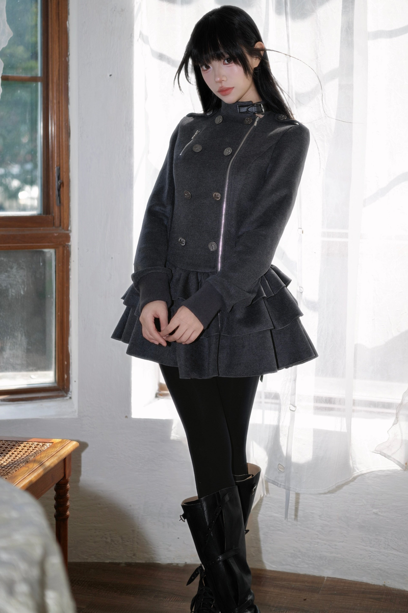 Gothic Ruffle Tiered Dress