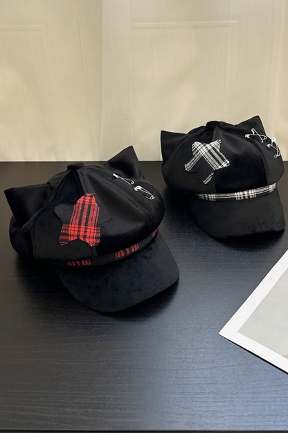 Cat Ear Subculture Plaid Hat