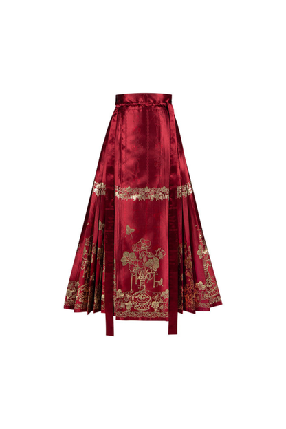 Chinese-style Big Sleeve Dress + Apron + Skirt + Leg Warmers + Hairband + Clip + Pin