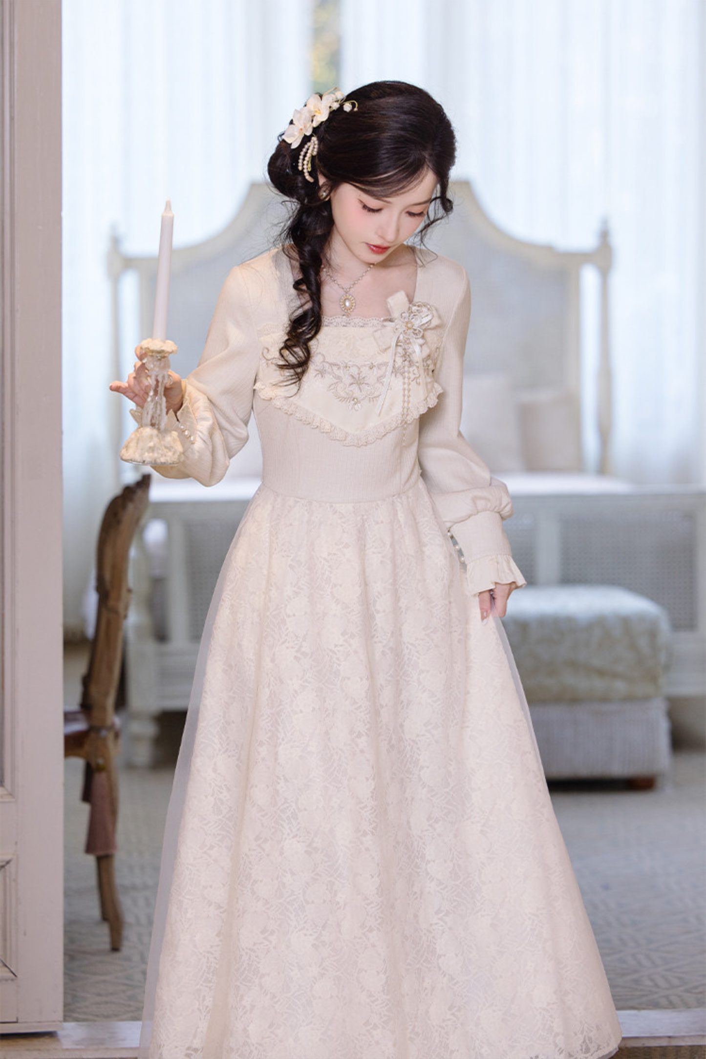 Pure White Square Neck Dress + Jacket