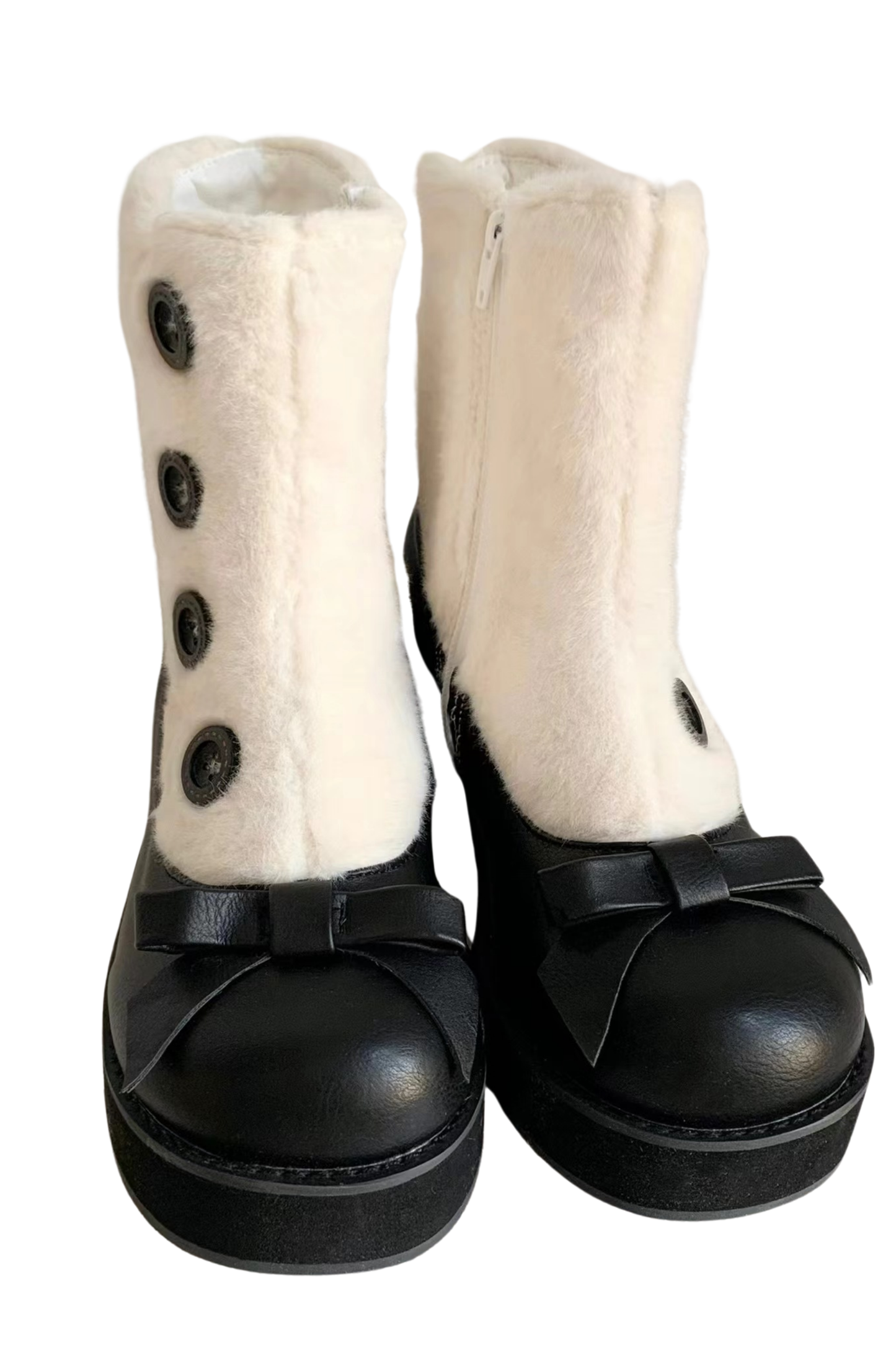 [pre-order] Retro Button Fur Socks Cover Fake Design Boots
