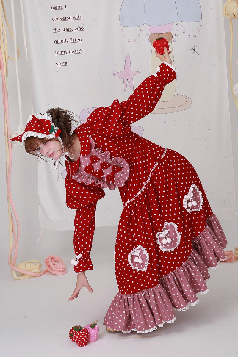 Retro Girly Dot Ribbon Dress