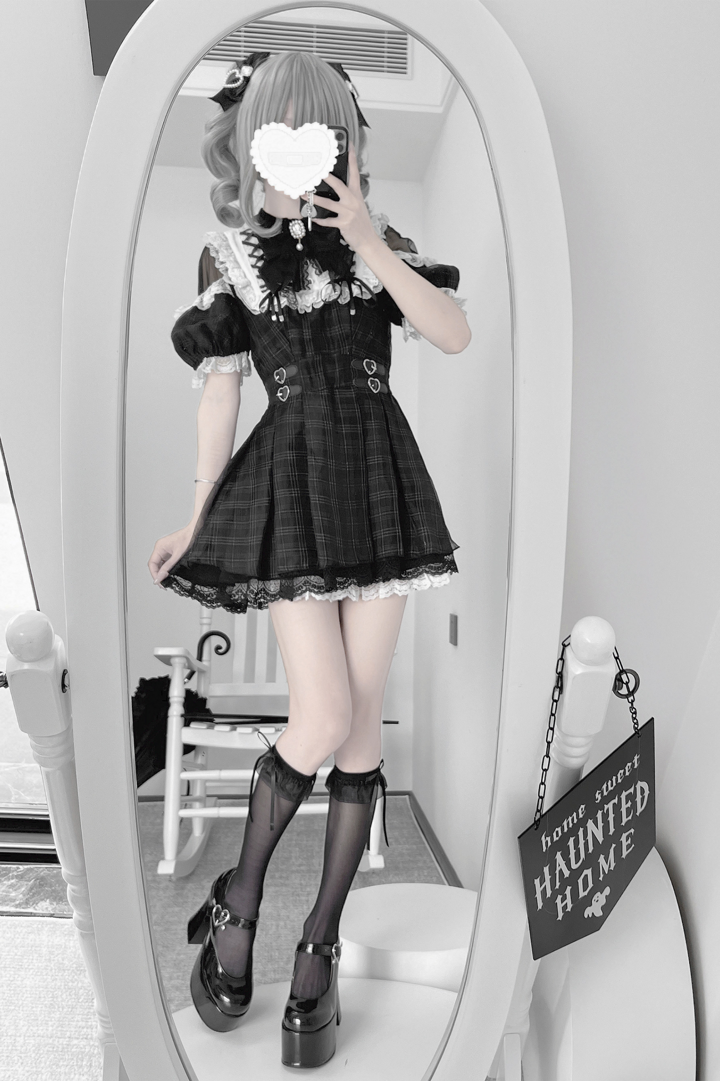 [pre-order] Angel Heart Checkered Dark Kawaii Dress
