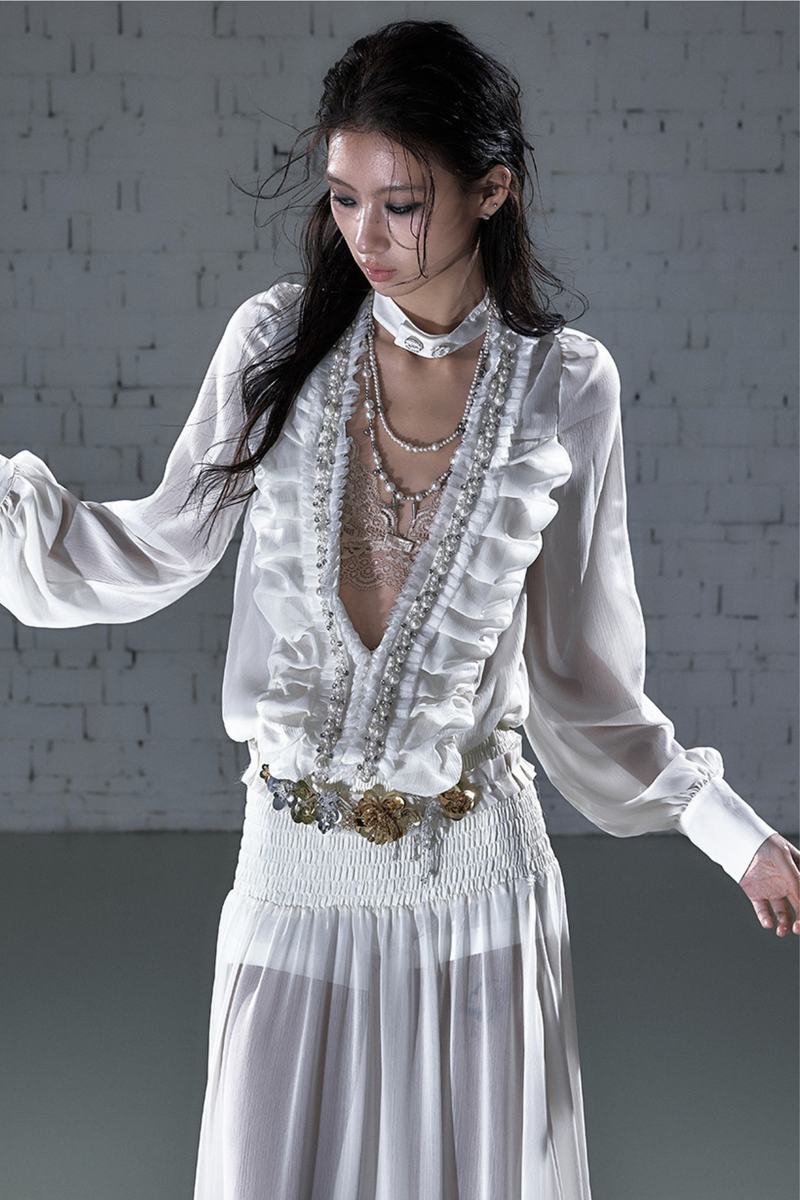 Modern Chiffon Y2k Long Dress