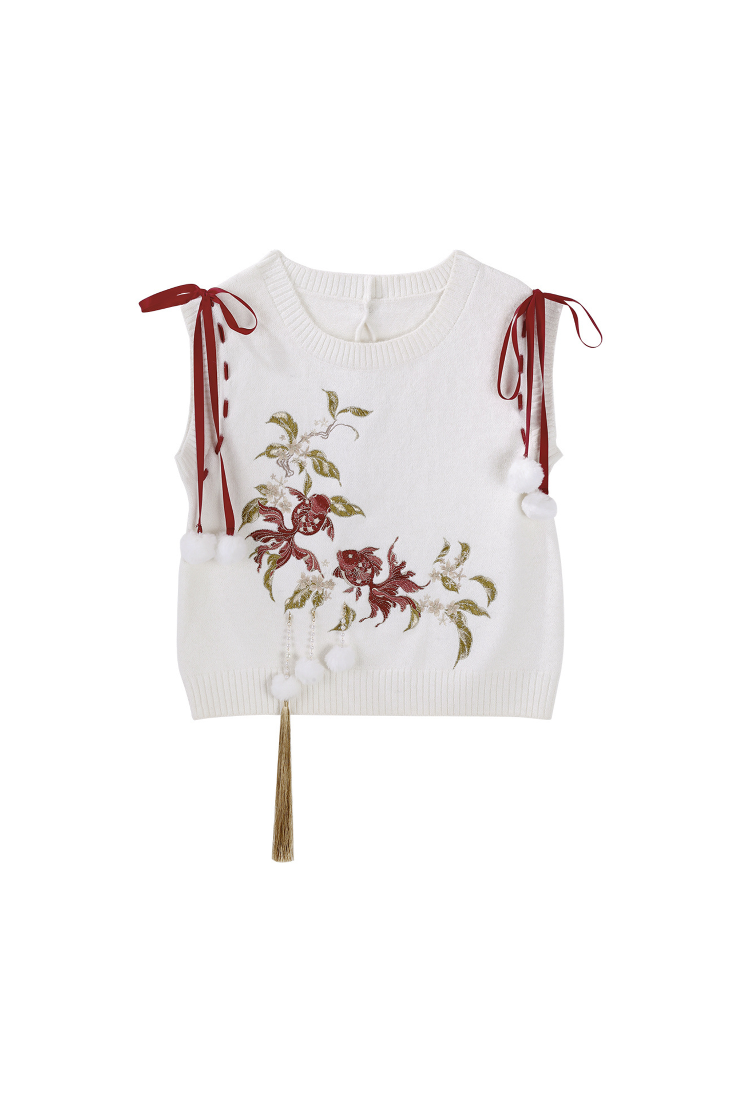 China Snow Knit Vest + Shirt + Skirt