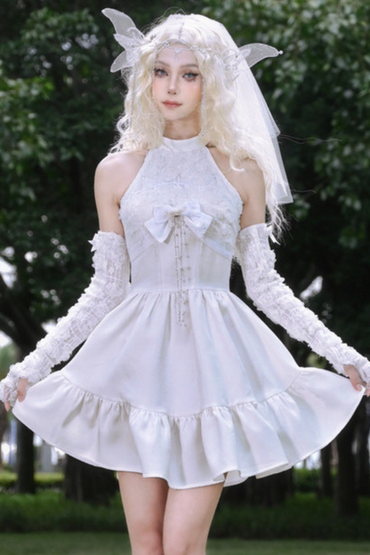 [pre-order] Fairy Pure White Neck Dress
