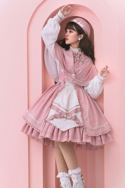 Pure Sweet Lolita Jumper Skirt + Hat + Headband