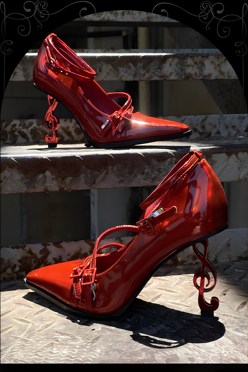 Gothic Music Note High Heels