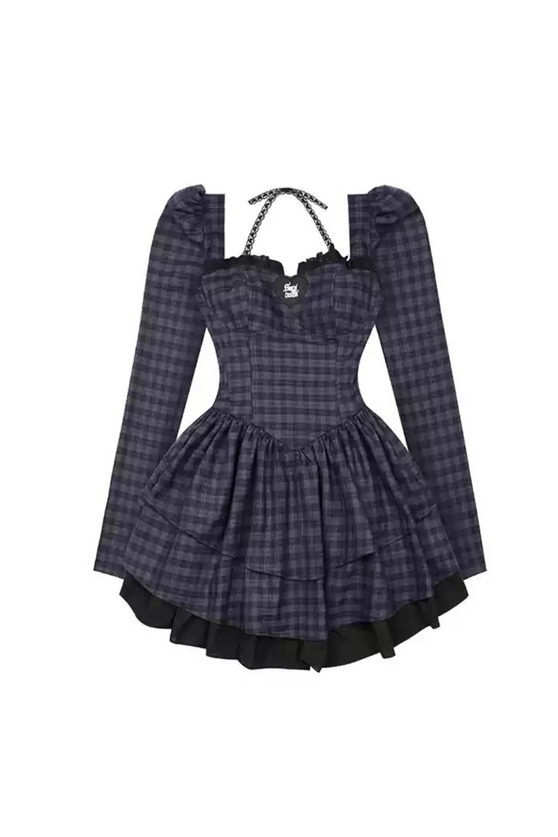 Night Princess Plaid Dress