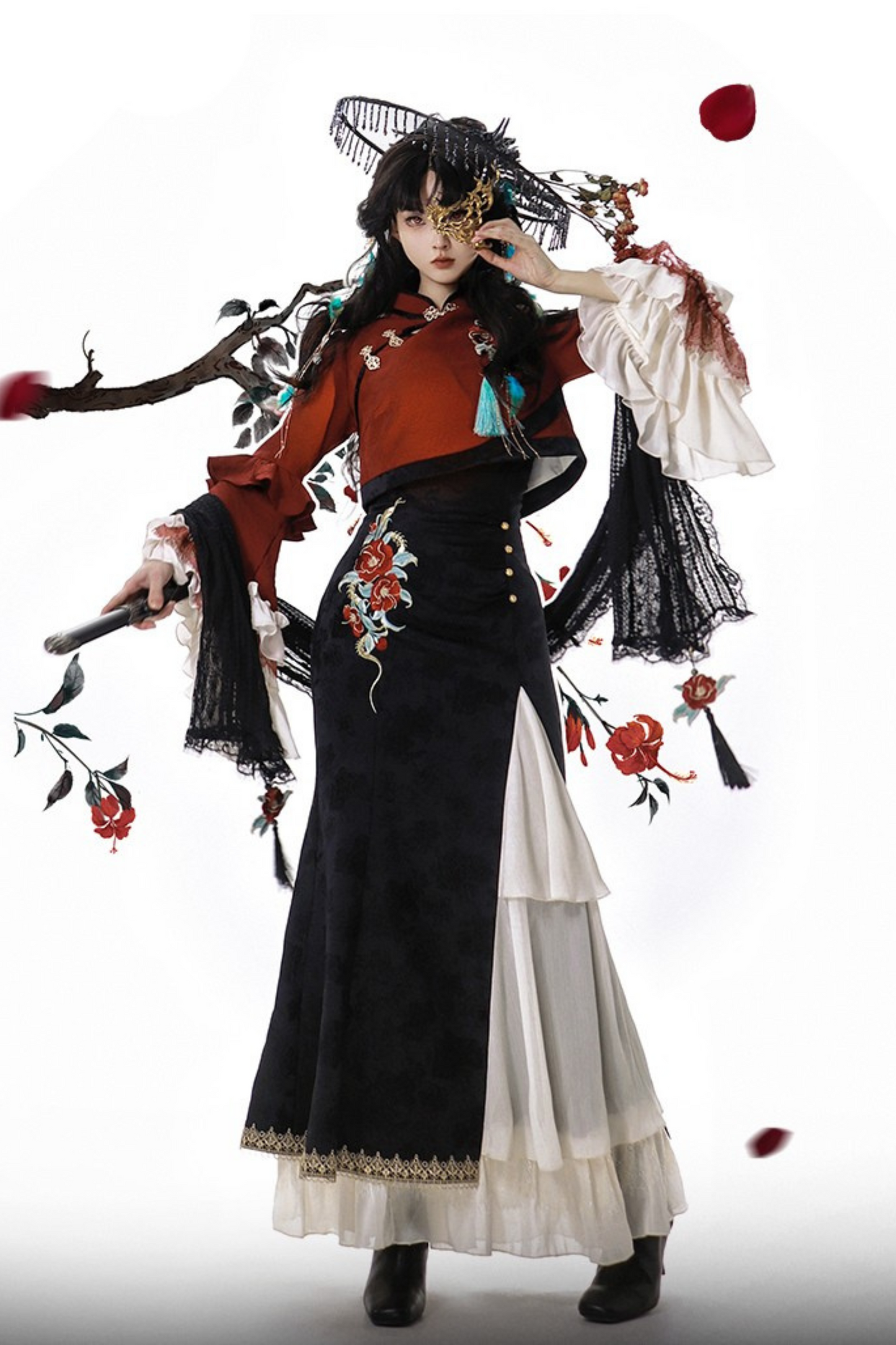 Snake Bone Camelia Nation Chinese-style Top + Dress