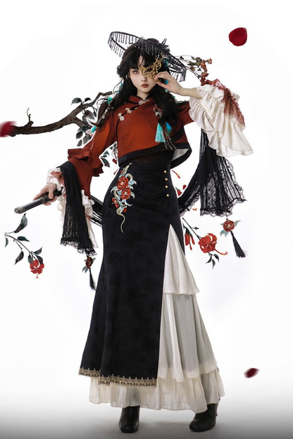 Snake Bone Camelia Nation Chinese-style Top + Dress