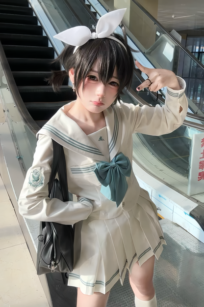 Pure Girl Sailor Top + Skirt + Ribbon