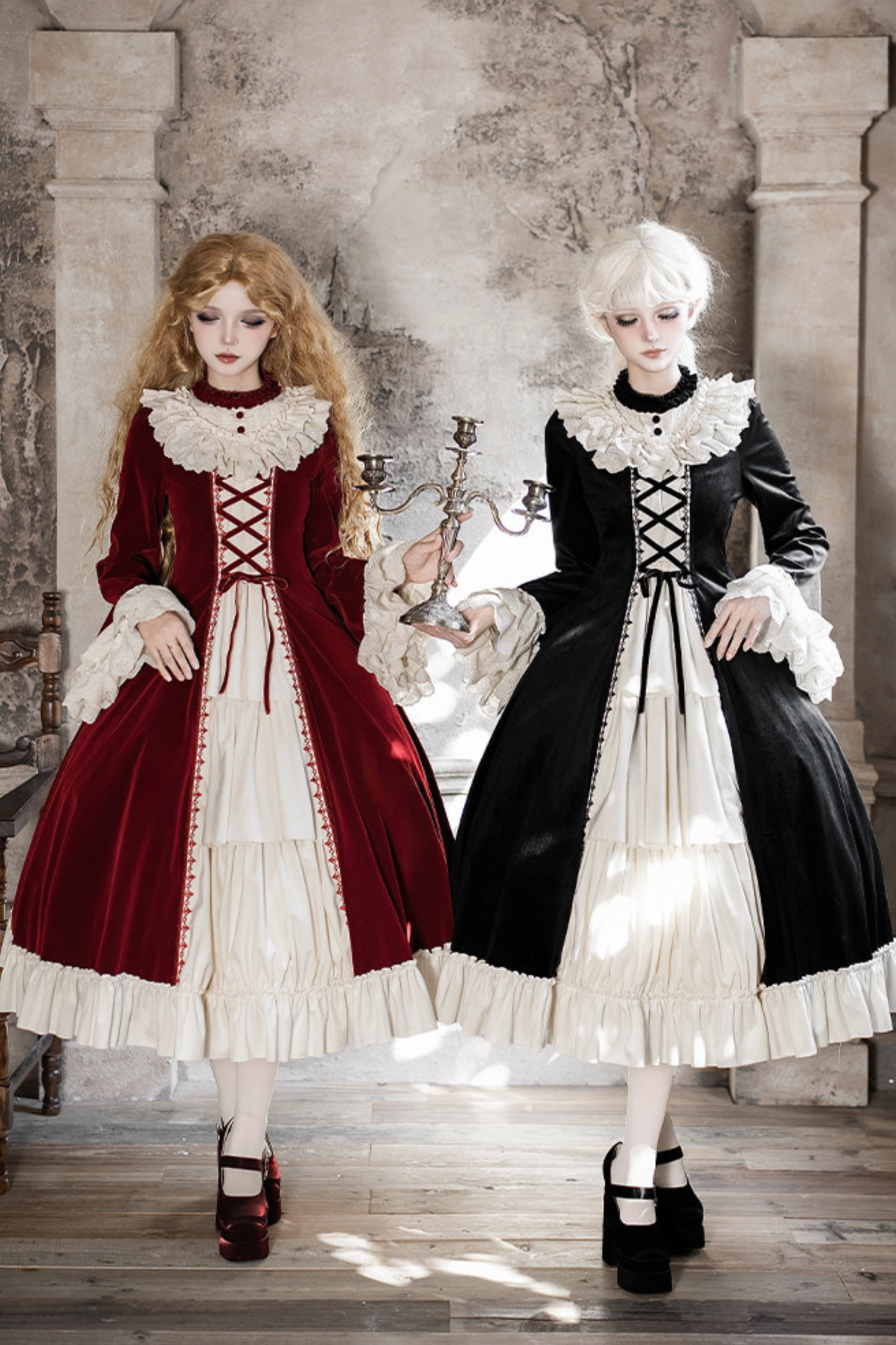 Classical Dress + Collar + Ribbon + Hat