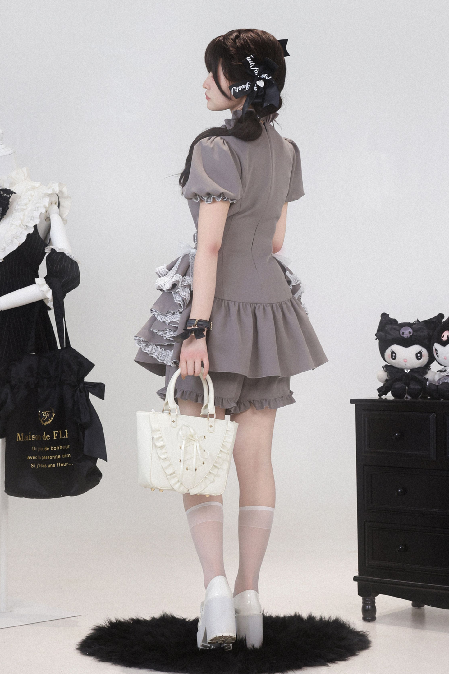 Puff Sleeve Gothic Style Top + Pants