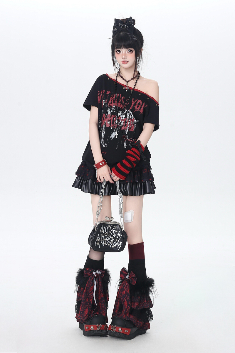 Dark Rock Off-shoulder Top