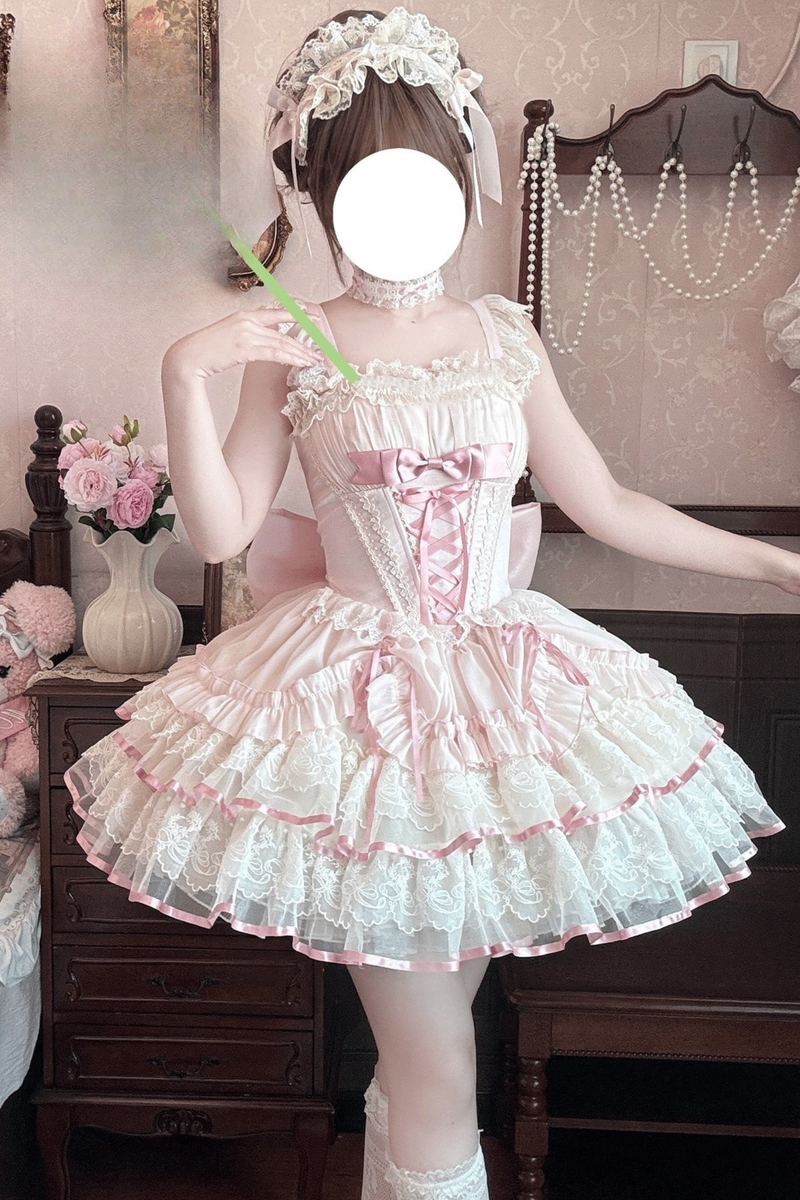 Sweet Girly Lolita Ballet Jumper Dress
