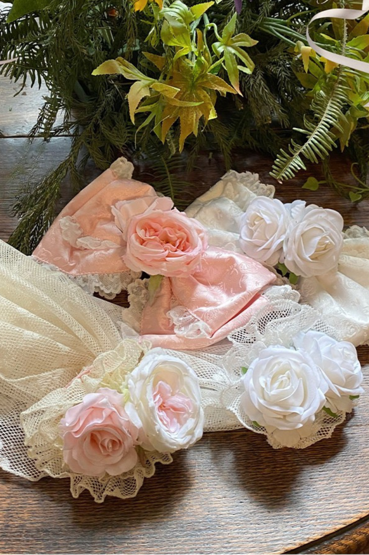 Love and Flower Sweet Dress + Ribbon Hair Accessory + Flower Hair Accessory