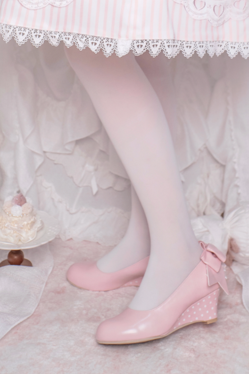 Retro Polka Dot Heart Lolita Sweet Shoes
