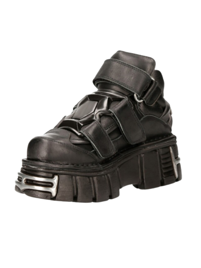 Cool Punk Retro Metal Velcro Strap Chunky Power Sole Sneakers