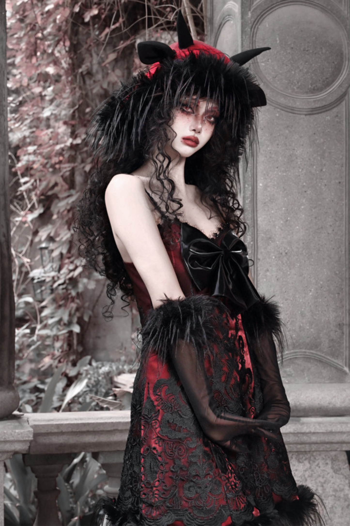 Dark Gothic Slim Slip Dress