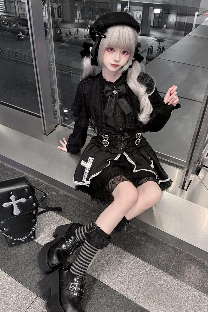 Cape Style Shirt + Cross Skirt + Hat
