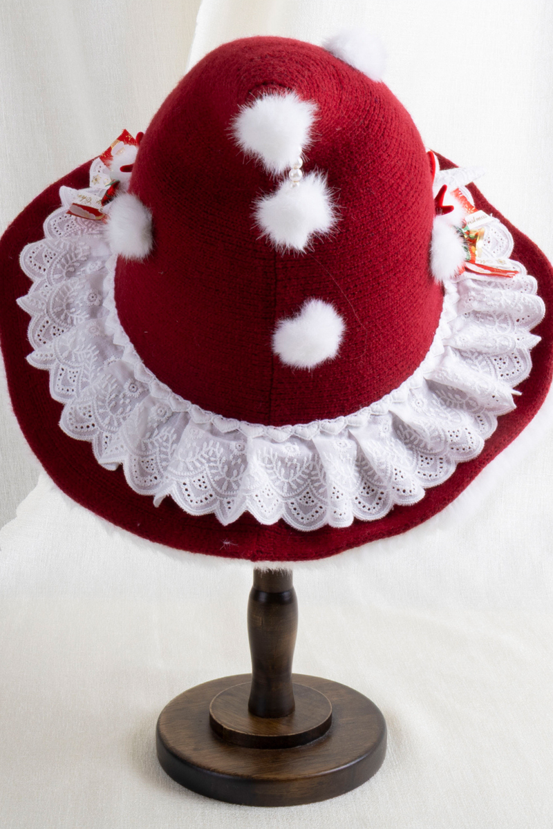 Dark Red Lolita Hat