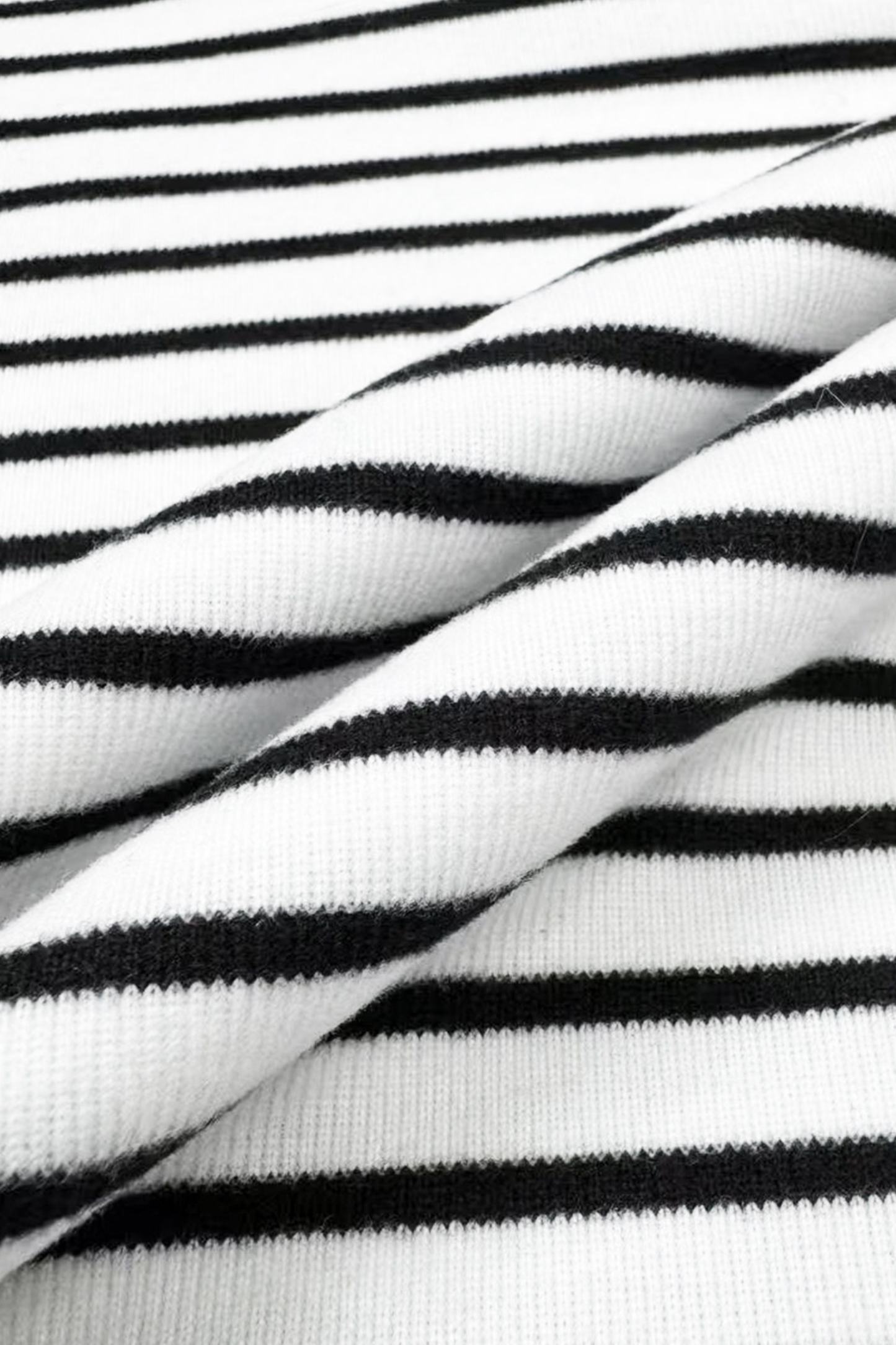 Striped High Neck Slim Top