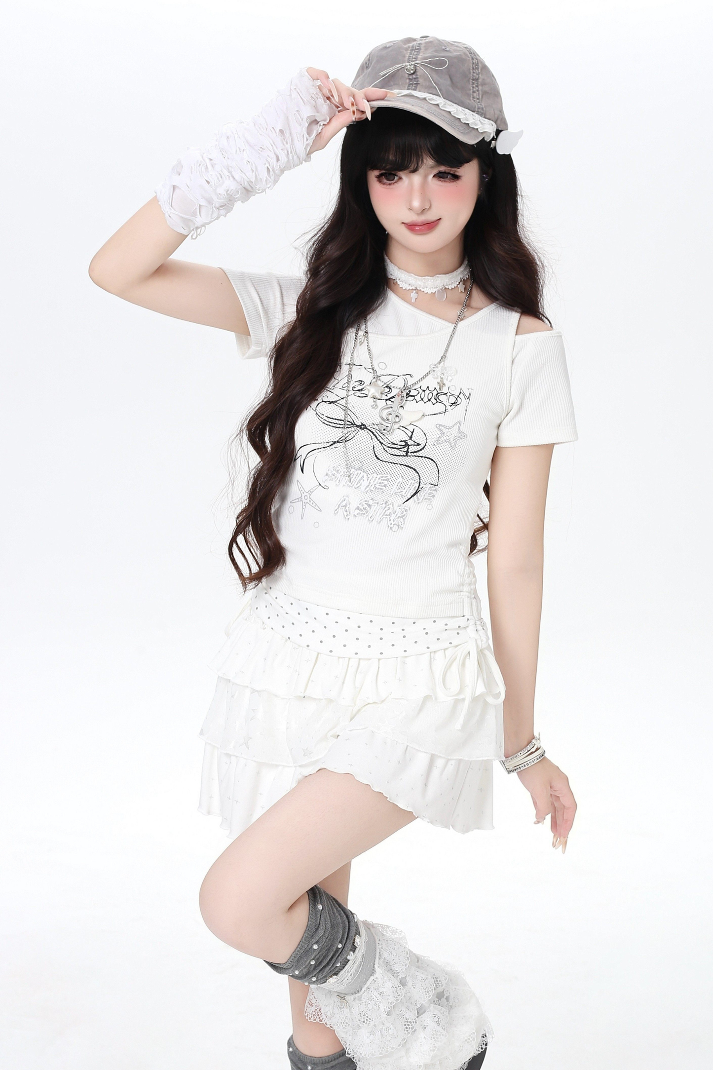 One Shoulder Drawstring Top