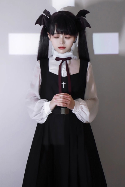 Gothic School Mantle + Top + Vest Dress