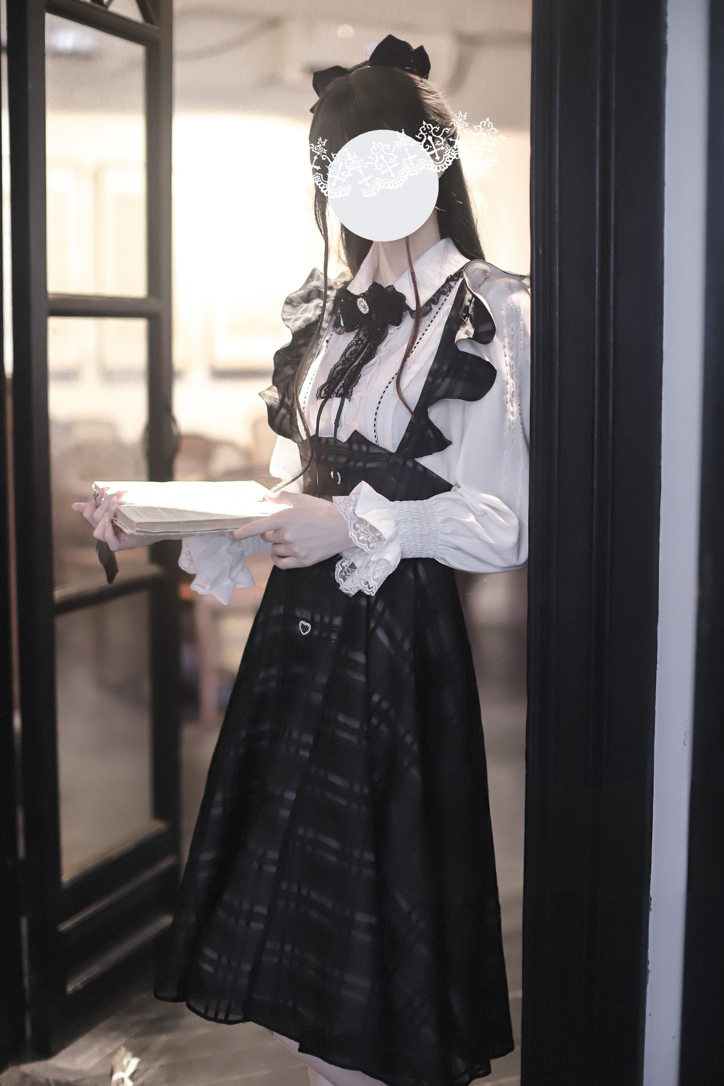 Long Checked Sass Skirt + Shirt + Ribbon