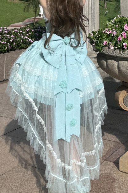 Tube Top Lolita Dress + Sleeves + Head Accessory