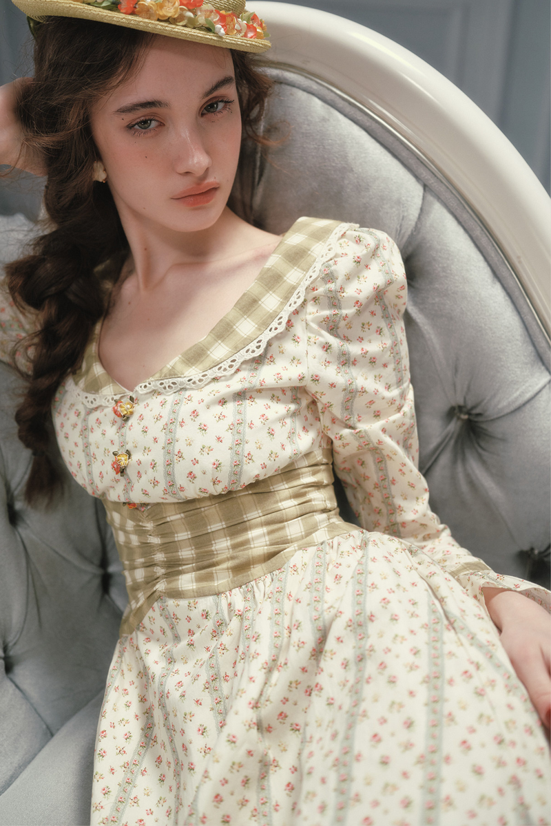 Retro Lace Maid Cotton Dress