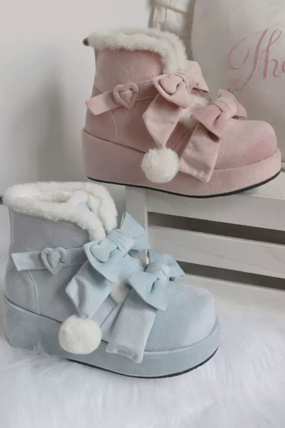 [pre-order] Ribbon Snow Girly Boots