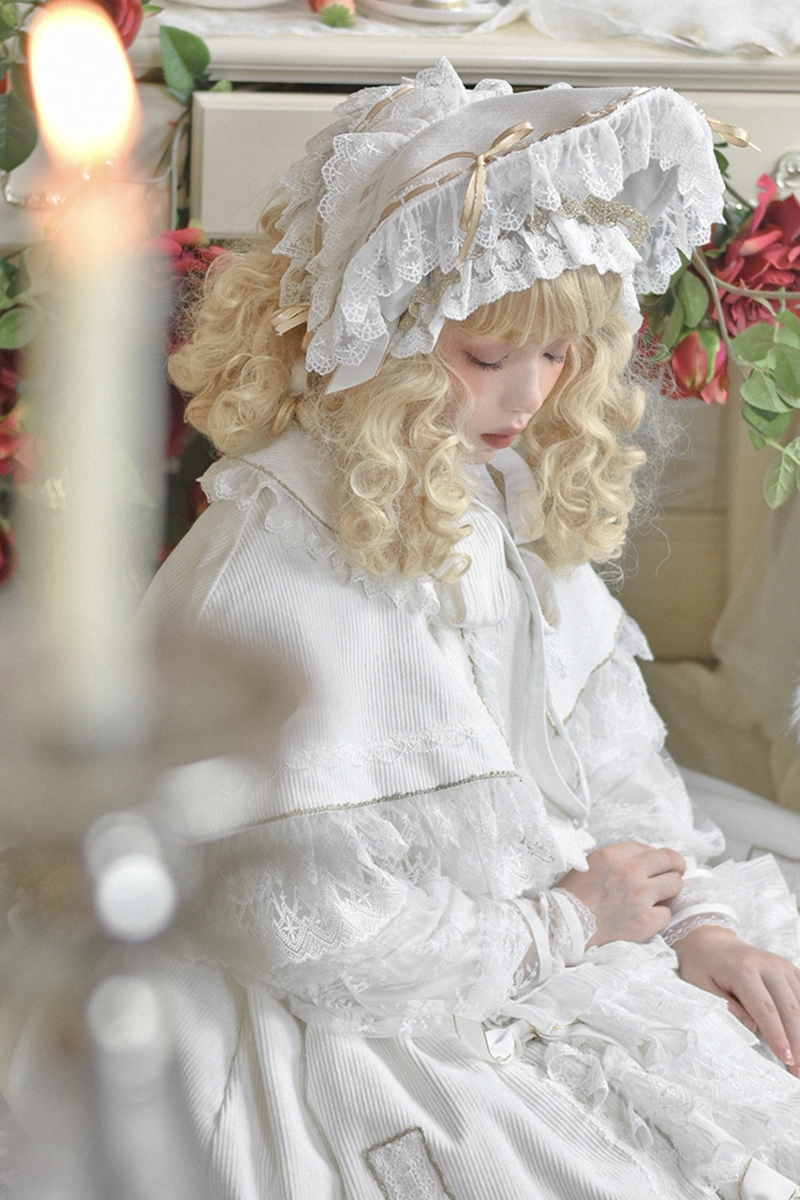 Gothic Doll Lace Jumperskirt + Baby Cap + Hairband + Shawl