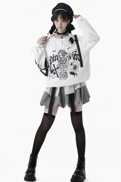 Dark Graffiti Sweatshirt + Skirt