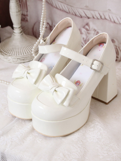Lolita Ribbon Round Toe Single High Heel