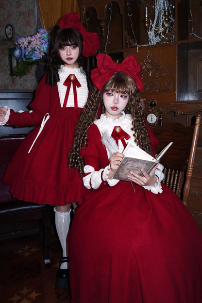 Lace Ruffle Lolita Dress + Bow