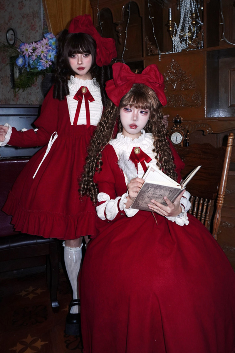 Lace Ruffle Lolita Dress + Bow