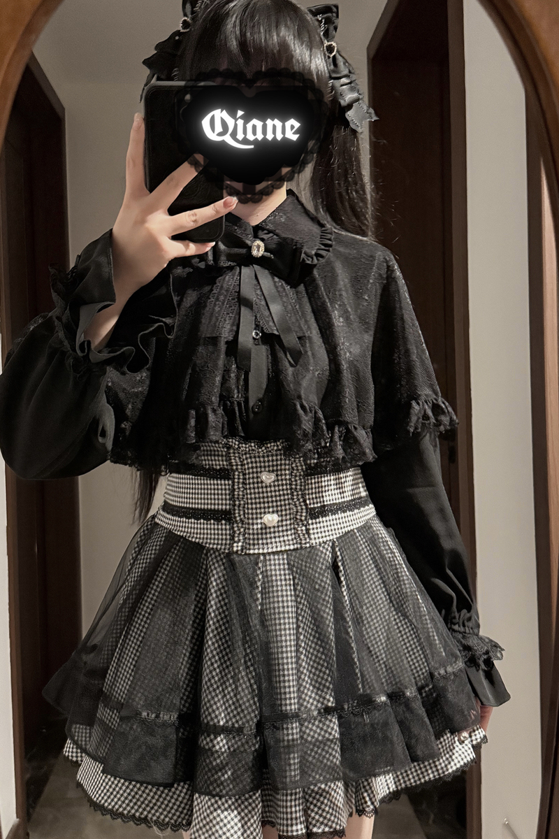 Lace Cape Two Piece Skirt + Lace Shirt