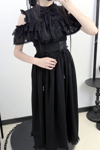 Dark Style Off Shoulder Lace Dress