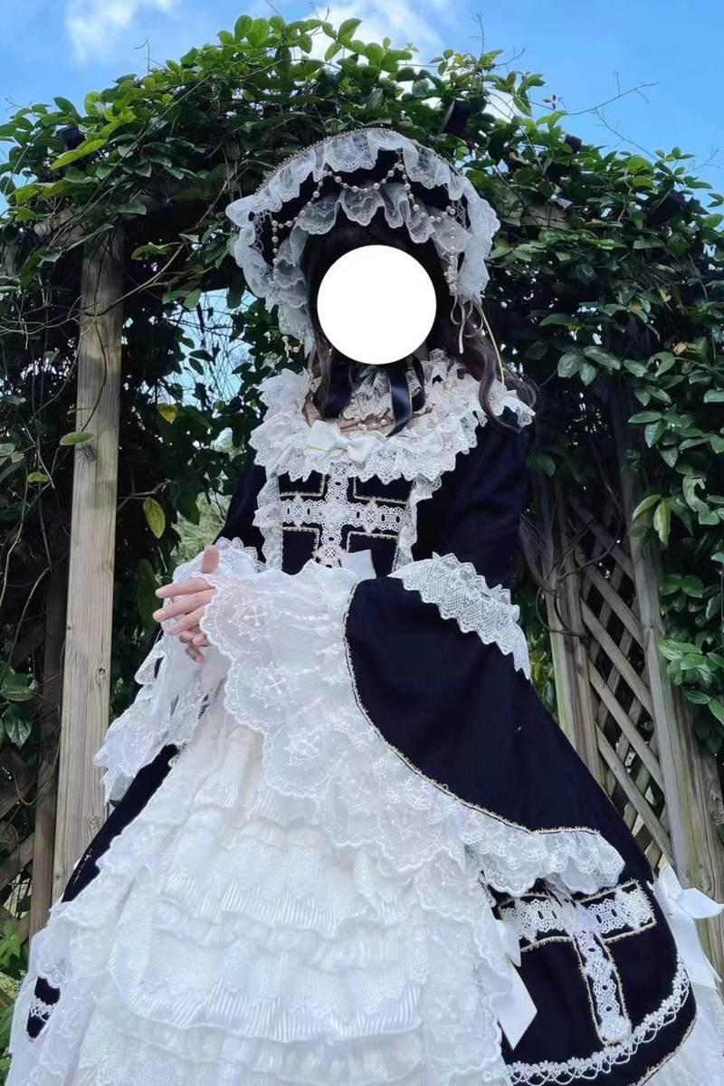 Gothic Doll Lace Dress + Bonnet