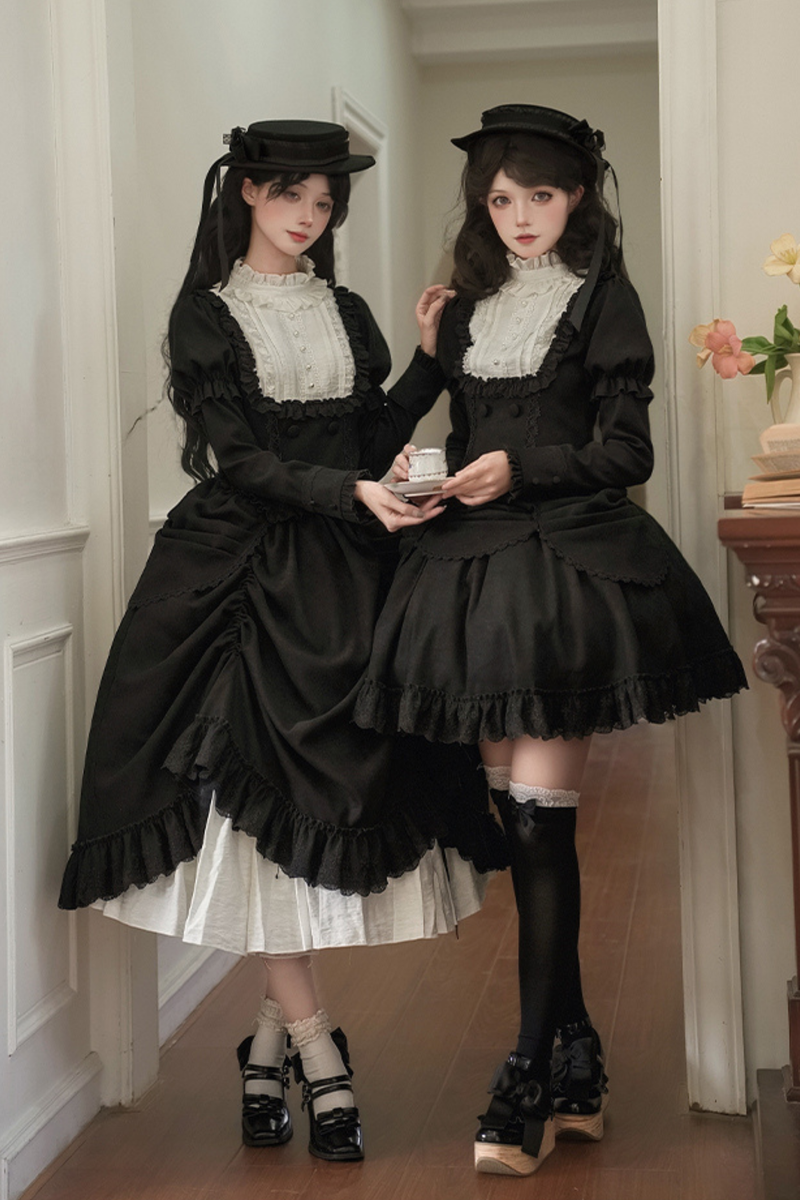 [pre-order] Classic Top + Curtain Skirt + Ribbon Collar + Hat