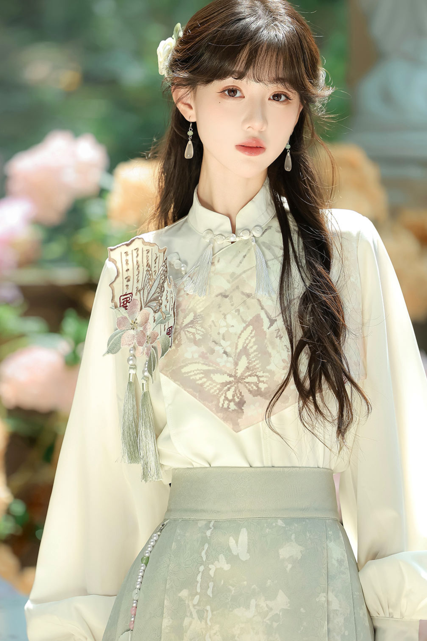 Retro China Top + Long Skirt