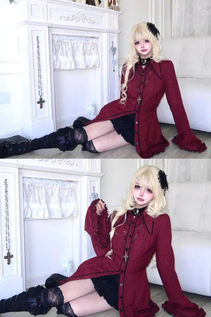 Gothic Little Plaid Pattern Dress