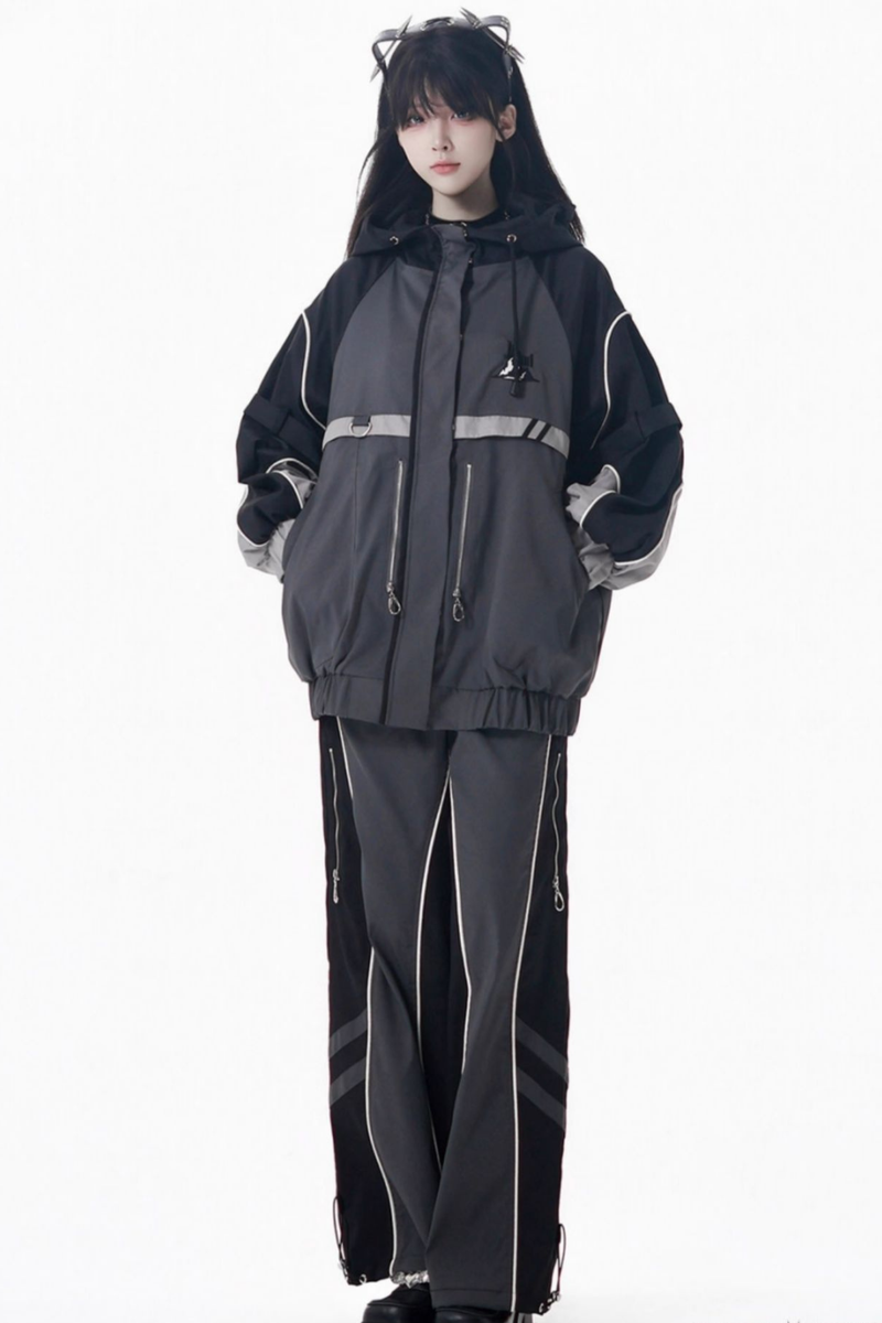 Mode Style Dark Jacket + Long Pants + Skirt + Leg Warmers