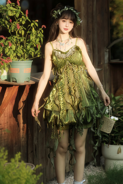 Forest Girl Chinese-style Dress + Top + Skirt